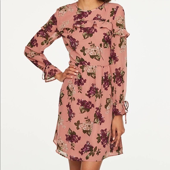 LOFT Outlet - Long Sleeve Floral Dress - Size 16 - Picture 1 of 4